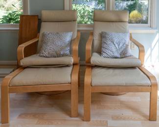 Swivel chairs and ottomans- good condition.