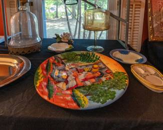 An assortment of platters