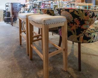 These stools need to re re-upholstered. Wood is in great shape.