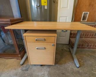 Desk and file cabinet