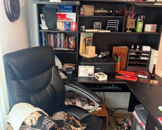 L-shaped desk/office chair/office items