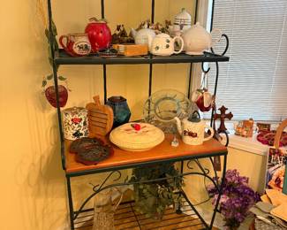 Wood and iron Bakers rack