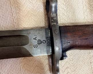 WWI  U.S. Model 1905 bayonet made by Springfield Armory in 1907  
