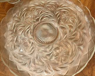 Smith Glass “Holiday” Punch Bowl Platter
