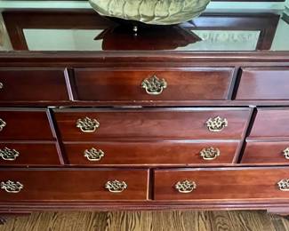 97. Solid Cherry 8 Drawer Dresser by American Martinsville (66" x 19" x 34")