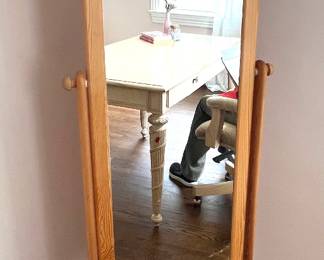 83. Wood Standing Mirror (63"h)
