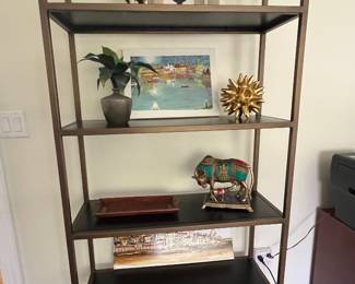 93. Bronze Tone 5 Shelf Bookcase (32" x 12" x 75")