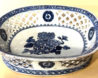 6. Antique Asian Reticulated Oval Dish