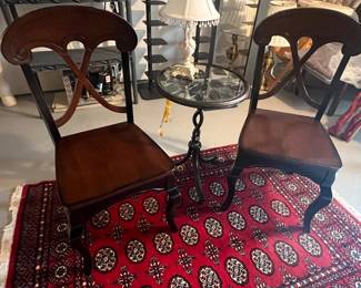 23. Hickory Dining Table w/ Cabriole Legs (66" x 44" x 29") 6 Chairs 1 Arm and 5 Side and 2-18" leaves