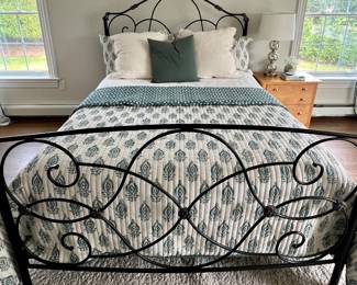 59. Queen Black Metal Bed (60"h)