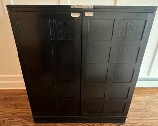 28. Mobile Black Bar Cabinet w/ Flip Top (36" x 20" x 42")