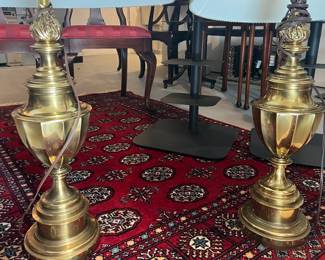 12. Pair of Stiffel Brass Urn Lamps (34")