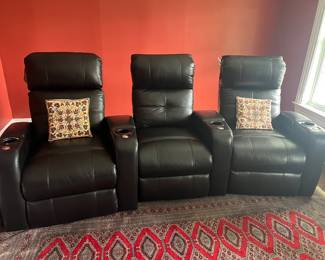 72. Set of 3 Movie Chairs HT Design First Class Theater Seating