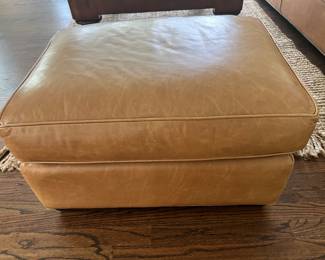 37. Crate & Barrel Leather Ottoman (29" x 22" x 16")