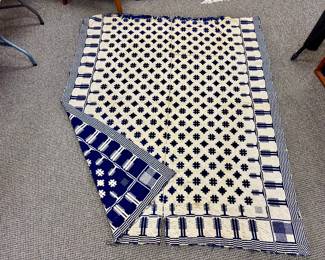 Beautiful mid-19th Century jacquard coverlet, not signed