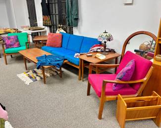 Danish Modern living room furniture: sofa, two end tables, two chairs...French & Son