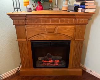Wood Corner Electric Fireplace 
