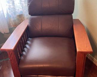 Leather Recliner Mission Style 