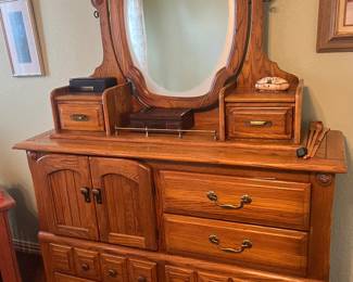 Oak Dresser with Mirror 