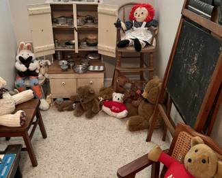 Huge collection of vintage and antique dolls, toys and stuffed animals