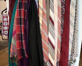 Lots of ties and scarves