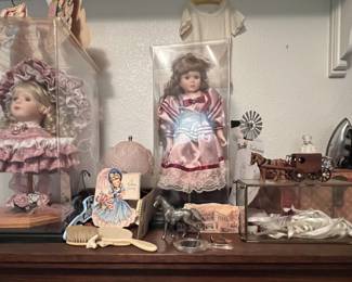 Collection of vintage and antique porcelain dolls