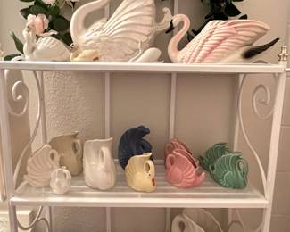 Collectible ceramic swans - multiple sizes