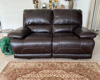 HTL Leather Reclining Loveseat