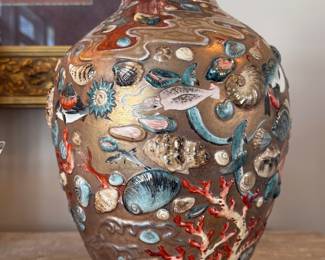 Japanese Satsuma style ceramic vase.