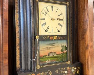JC Brown Ebonized Paper Mache Clock
