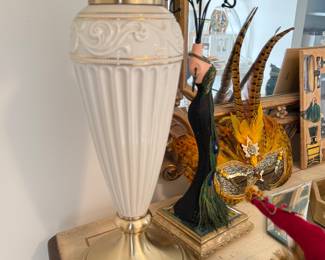 Vintage style Ceramic & Brass table lamp