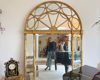 8 foot tall Friedman Brothers arched fanlight/palladium mirror