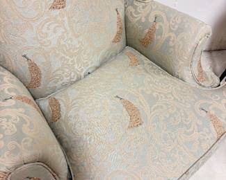 Taylor King Wingbacked Peacock Accent Chairs (2)