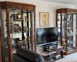 Henredon Grand Provenance Collection - Lighted Glass Curio Cabinets (2)