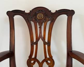 Maitland Smith Mahongany armchair with brass accents