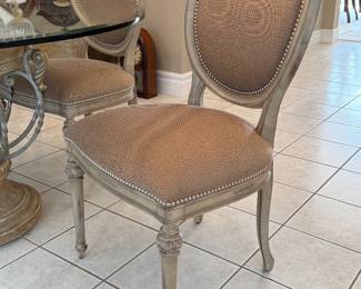 Medallion Upholstered Dining Chairs (4)