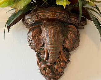 Bronze Elephant Corbel Shelf