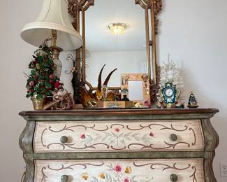Pulaski Furniture hand-painted bombe chest