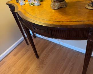 Leather top console table