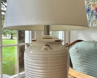 97. White Ceramic Table Lamp (26"h)