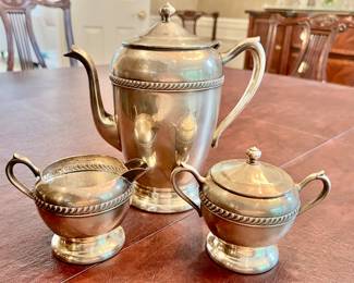 50. 3pc Silverplate Tea Set