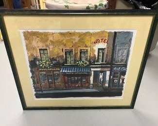 206. Framed Print of Paris Street Scene (28" x 24")
