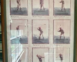 126. Framed Print of Golfers (20" x 25")