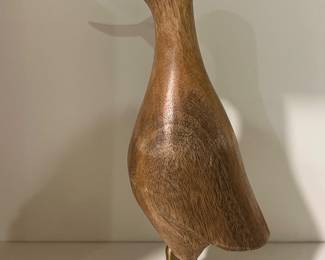164. Crate & Barrel Wooden Duck w/ Brass Accent