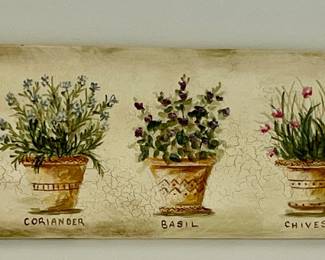 101. Signed Artwork of Herbs by Sherri Whitehead 4/03 (36" long)