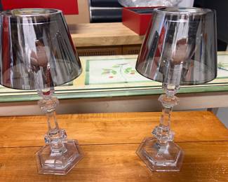 193. Pair of Baccarat Votive Candle Holders (13"h)