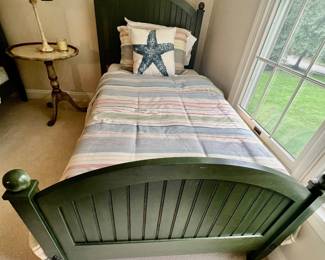 135. Pottery Barn Duvet w/ Comforter, Shams and Pillows, 136. Pair of Pottery Barn Embroidered Starfish Pillows