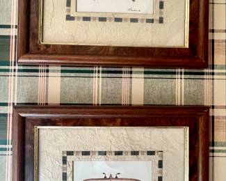 125. Set of 4 Framed Bathtub Prints (12" x 10")