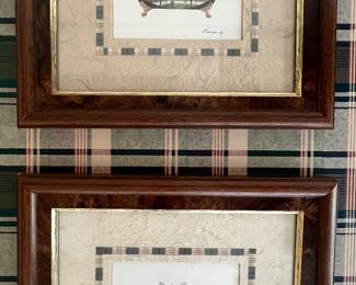 125. Set of 4 Framed Bathtub Prints (12" x 10")