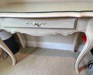 116. Ethan Allen Writing Table w/ Glass Top (37" x 15" x 27")